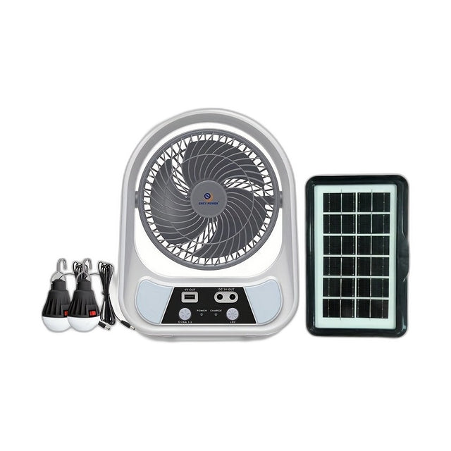 klimberlin Breeze Solar-Ventilator – tragbar, solar- & USB-aufladbar mit LED-Nachtlicht